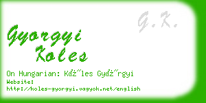 gyorgyi koles business card